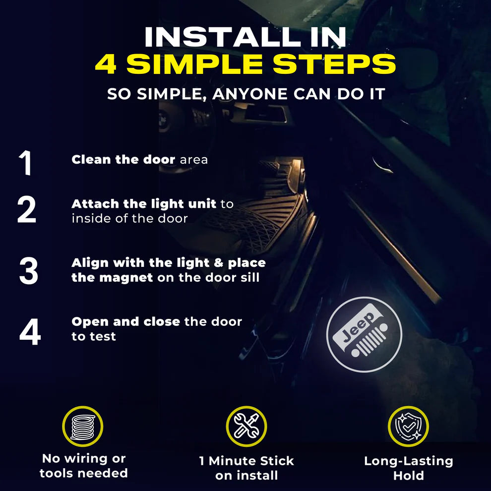 LED Puddle Lights - Wireless Car Door Projector